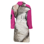 Cute Alaskan Malamute Print Men's Bathrobe