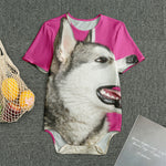 Cute Alaskan Malamute Print Men's Bodysuit