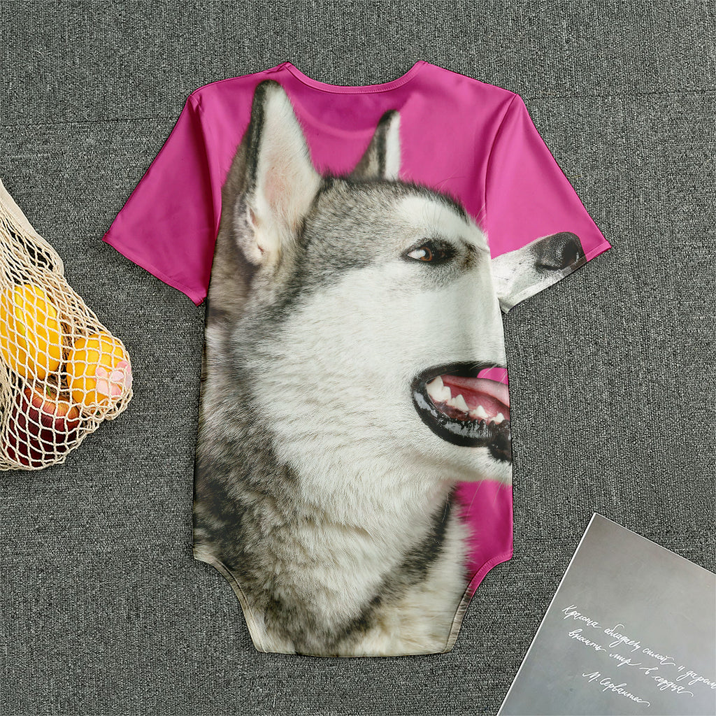 Cute Alaskan Malamute Print Men's Bodysuit
