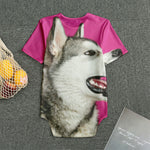 Cute Alaskan Malamute Print Men's Bodysuit