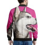 Cute Alaskan Malamute Print Men's Bomber Jacket