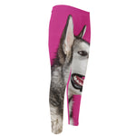 Cute Alaskan Malamute Print Men's Compression Pants
