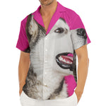 Cute Alaskan Malamute Print Men's Deep V-Neck Shirt