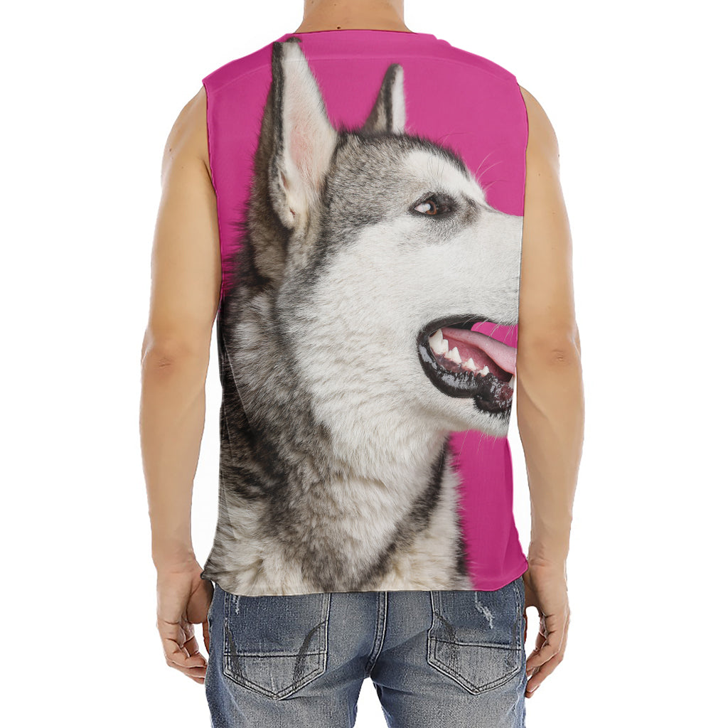 Cute Alaskan Malamute Print Men's Fitness Tank Top