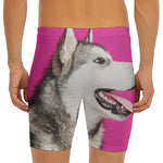 Cute Alaskan Malamute Print Men's Long Boxer Briefs