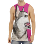 Cute Alaskan Malamute Print Men's Muscle Tank Top