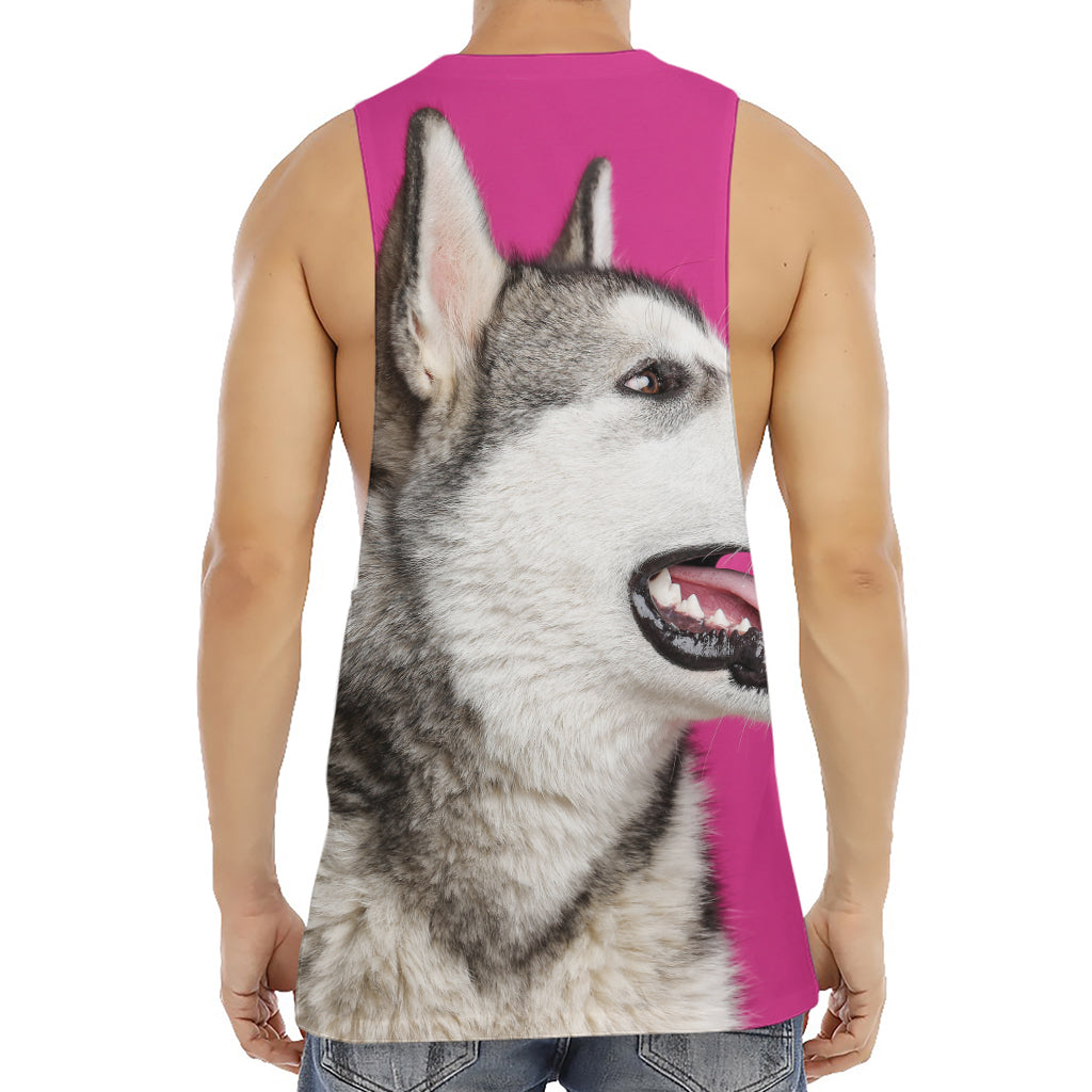 Cute Alaskan Malamute Print Men's Muscle Tank Top