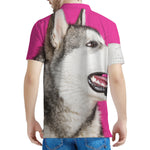 Cute Alaskan Malamute Print Men's Polo Shirt