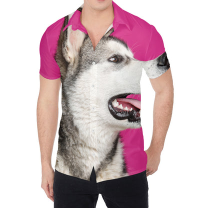 Cute Alaskan Malamute Print Men's Shirt