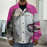 Cute Alaskan Malamute Print Men's Shirt Jacket