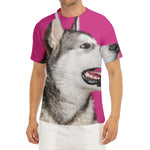 Cute Alaskan Malamute Print Men's Short Sleeve Rash Guard