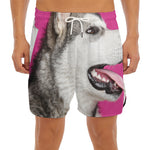 Cute Alaskan Malamute Print Men's Split Running Shorts