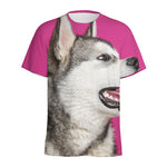 Cute Alaskan Malamute Print Men's Sports T-Shirt
