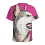 Cute Alaskan Malamute Print Men's Sports T-Shirt