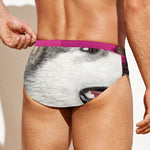 Cute Alaskan Malamute Print Men's Swim Briefs