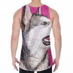 Cute Alaskan Malamute Print Men's Velvet Tank Top