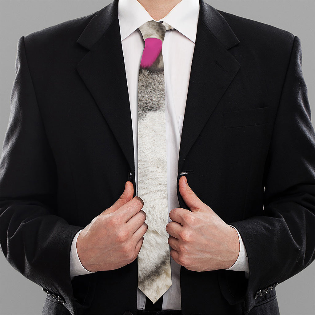 Cute Alaskan Malamute Print Necktie