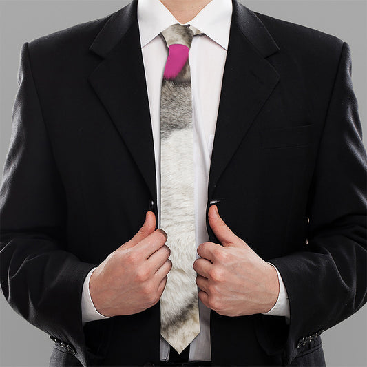 Cute Alaskan Malamute Print Necktie