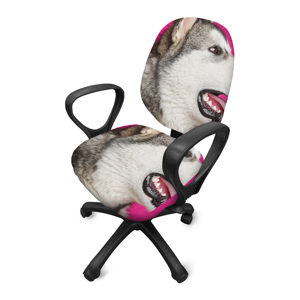 Cute Alaskan Malamute Print Office Chair Cover