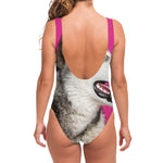 Cute Alaskan Malamute Print One Piece Swimsuit