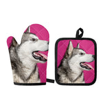 Cute Alaskan Malamute Print Oven Mitt And Pot Holder Set