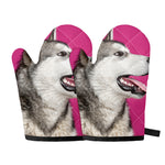 Cute Alaskan Malamute Print Oven Mitts