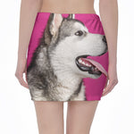 Cute Alaskan Malamute Print Pencil Mini Skirt