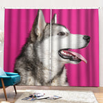Cute Alaskan Malamute Print Pencil Pleat Curtains
