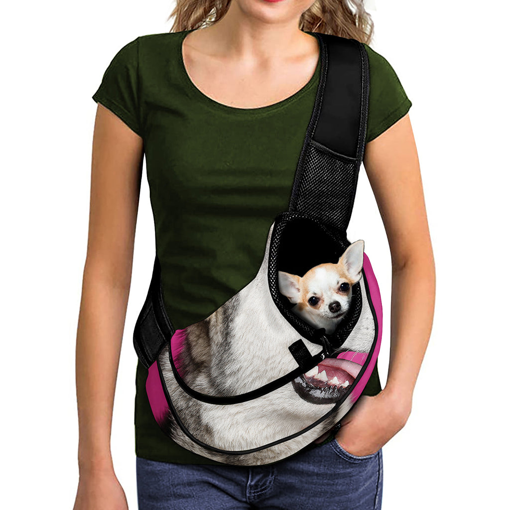 Cute Alaskan Malamute Print Pet Sling Carrier
