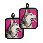 Cute Alaskan Malamute Print Pot Holders