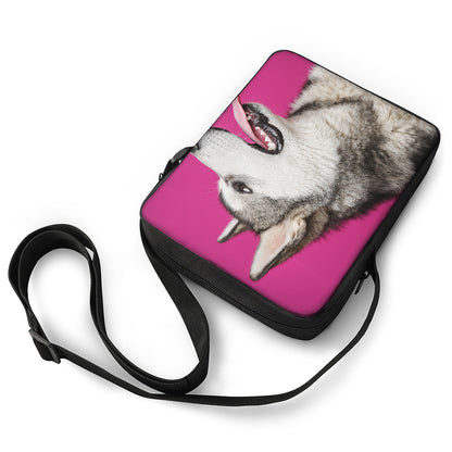 Cute Alaskan Malamute Print Rectangular Crossbody Bag