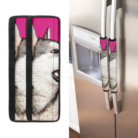 Cute Alaskan Malamute Print Refrigerator Handle Covers