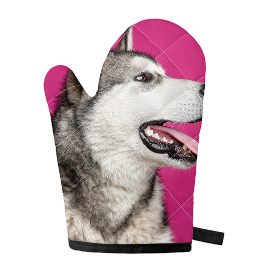 Cute Alaskan Malamute Print Single Oven Mitt