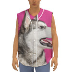 Cute Alaskan Malamute Print Sleeveless Baseball Jersey