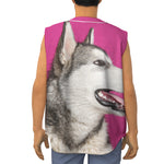 Cute Alaskan Malamute Print Sleeveless Baseball Jersey