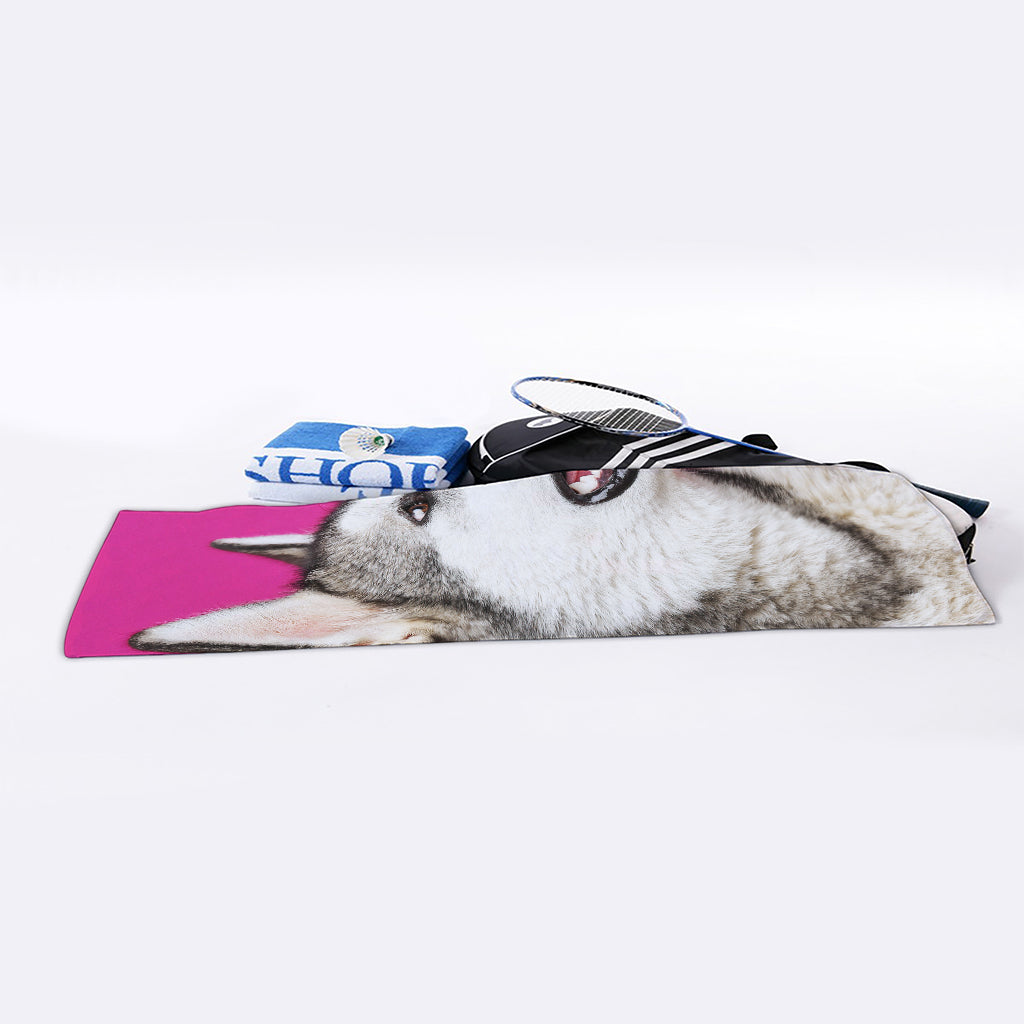 Cute Alaskan Malamute Print Sports Towel