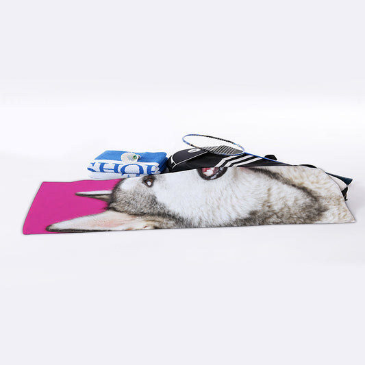 Cute Alaskan Malamute Print Sports Towel