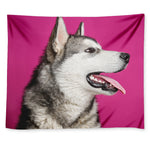 Cute Alaskan Malamute Print Tapestry