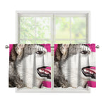 Cute Alaskan Malamute Print Tier Curtains