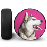 Cute Alaskan Malamute Print Tire Cover