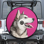 Cute Alaskan Malamute Print Tire Cover With Camera Hole