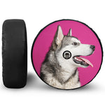 Cute Alaskan Malamute Print Tire Cover With Camera Hole
