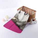 Cute Alaskan Malamute Print Towel