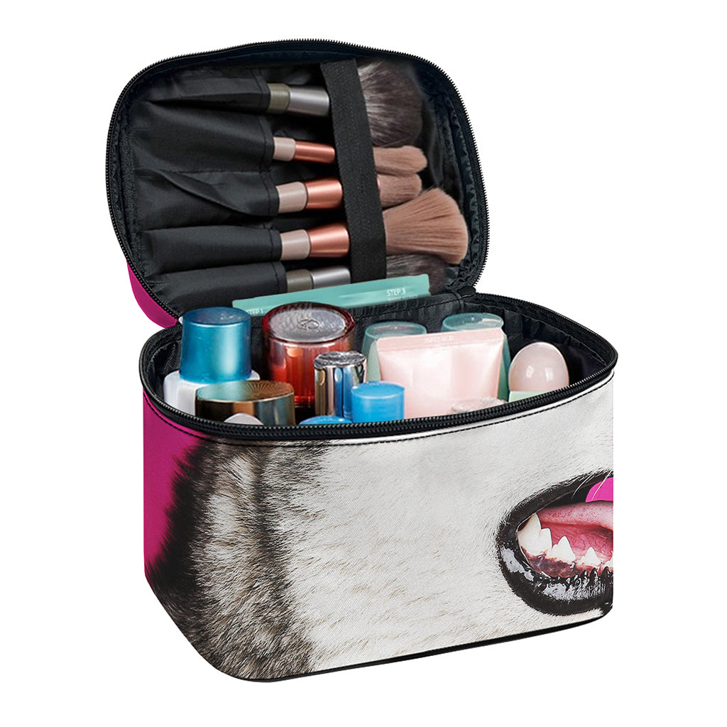 Cute Alaskan Malamute Print Travel Makeup Bag