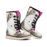 Cute Alaskan Malamute Print Winter Boots