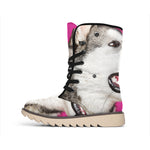 Cute Alaskan Malamute Print Winter Boots