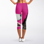 Cute Alaskan Malamute Print Women's Capri Leggings