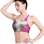 Cute Alaskan Malamute Print Women's Sports Bra