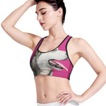 Cute Alaskan Malamute Print Women's Sports Bra