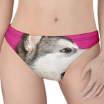 Cute Alaskan Malamute Print Women's Thong